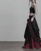 ♥CONTRAST COLOR LAYERED SKIRT
