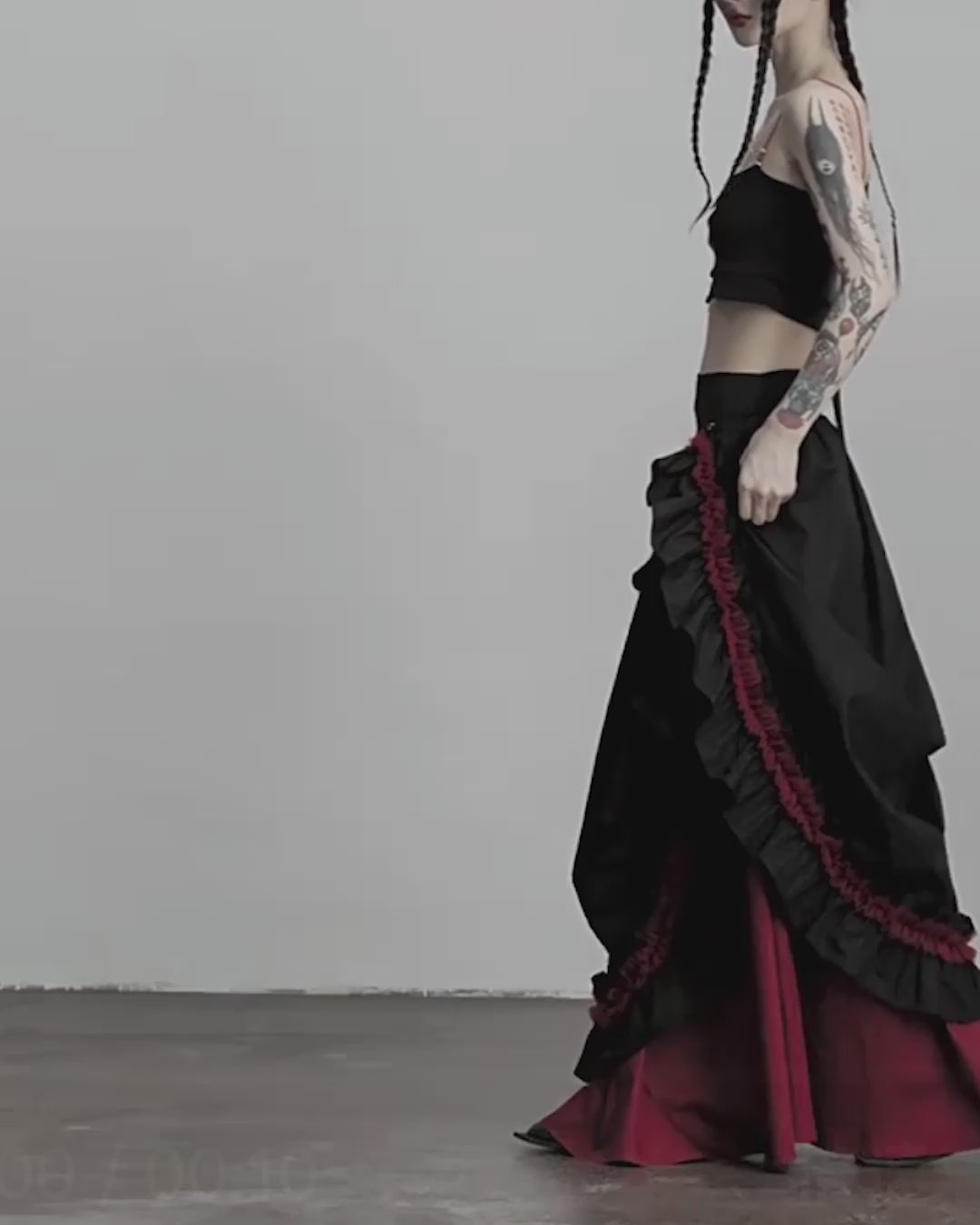 ♥CONTRAST COLOR LAYERED SKIRT