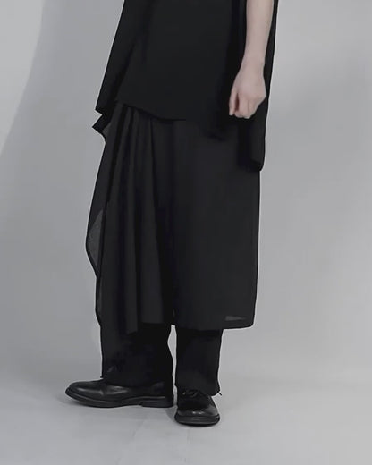 ♠♥ LINEN LAYERD WRAP PANTS