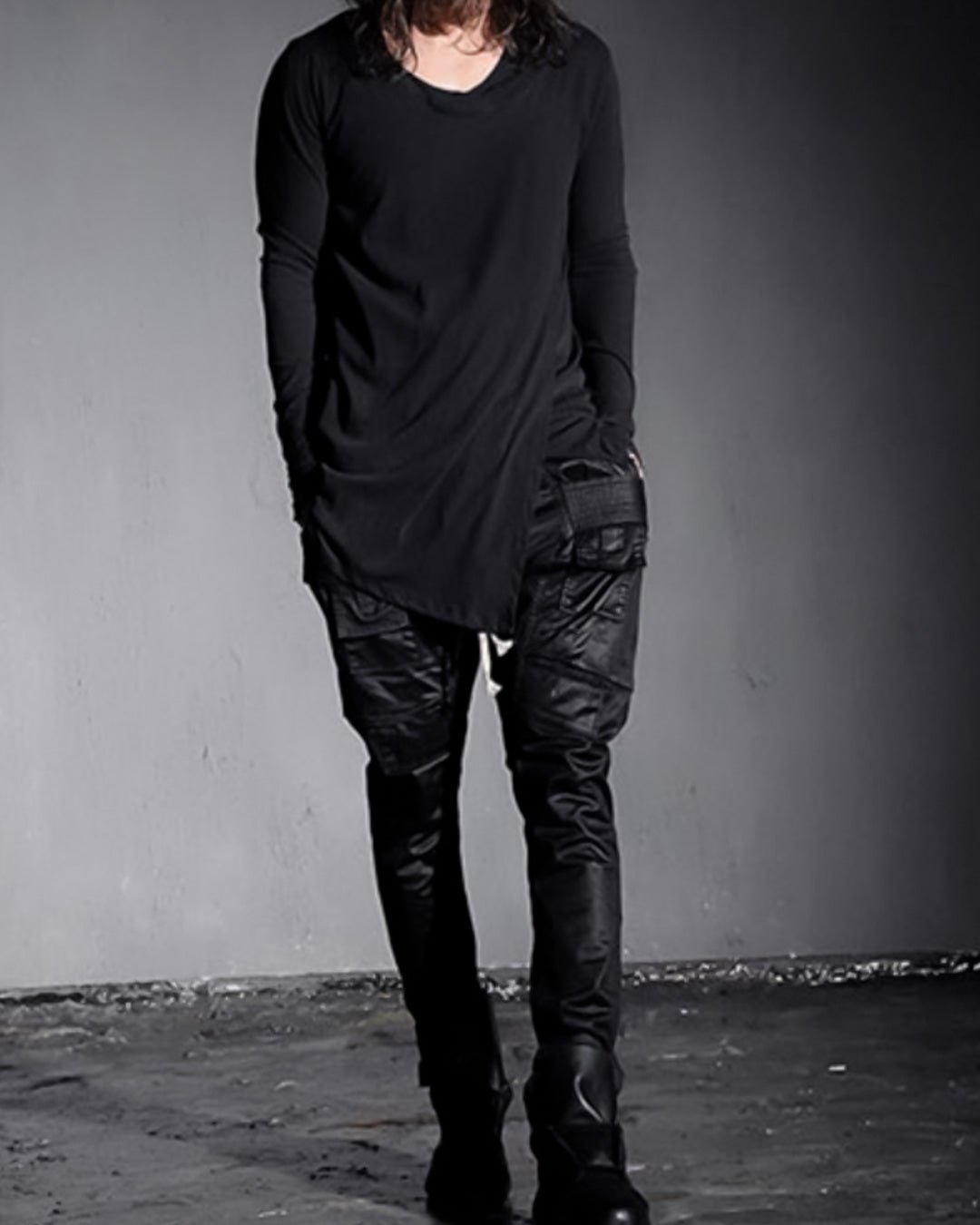 ♠ASYMMETRY SIDE SLIT L-SLEEVE
