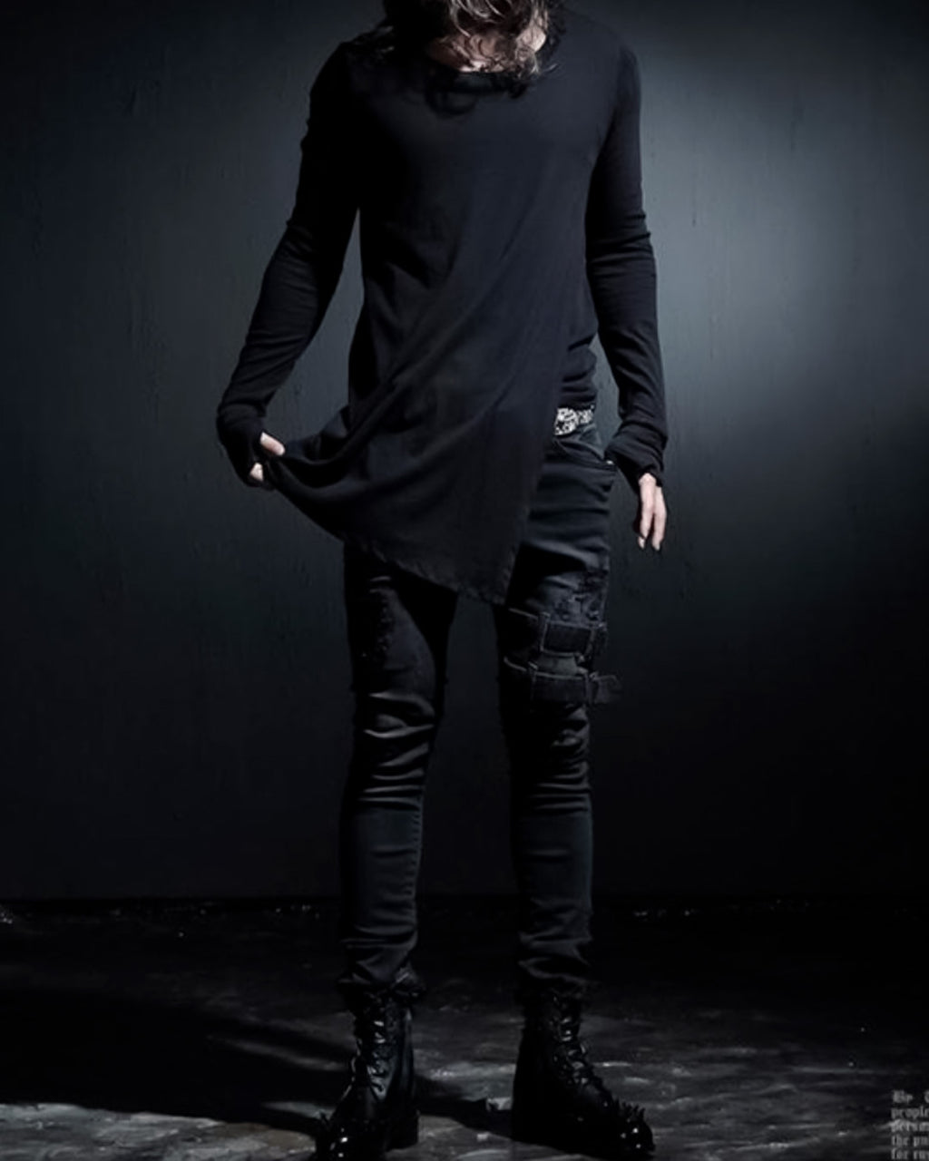 ♠ASYMMETRY SIDE SLIT L-SLEEVE