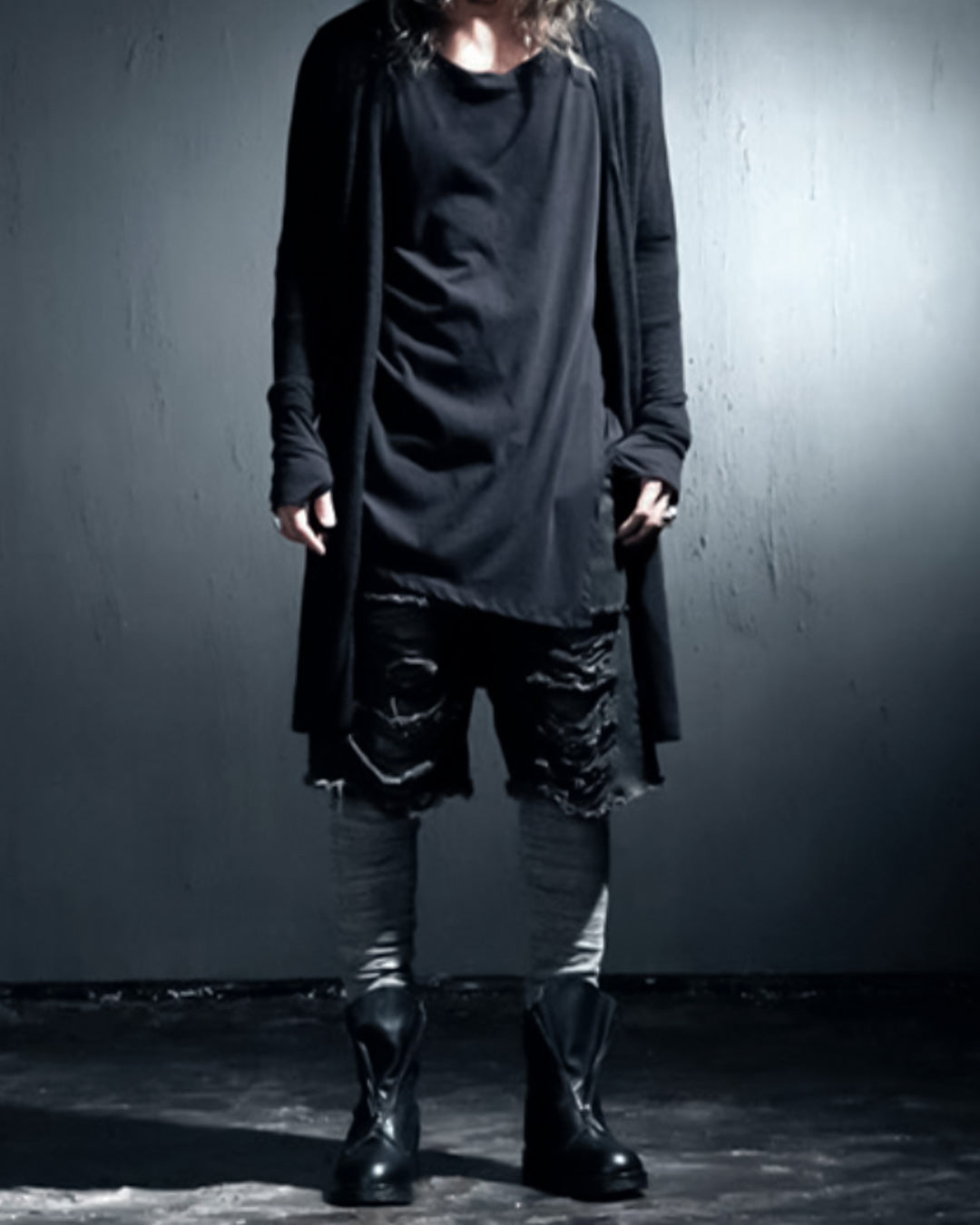 ♠ASYMMETRY SIDE SLIT L-SLEEVE