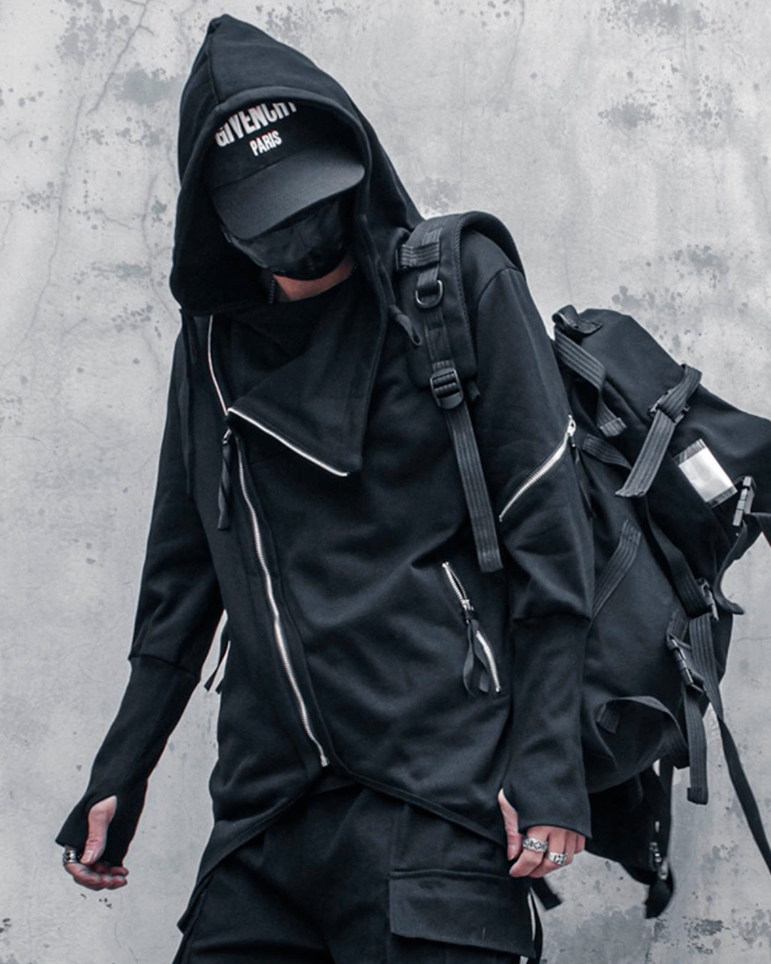 ♠ASYMMETRY ZIP HOODY