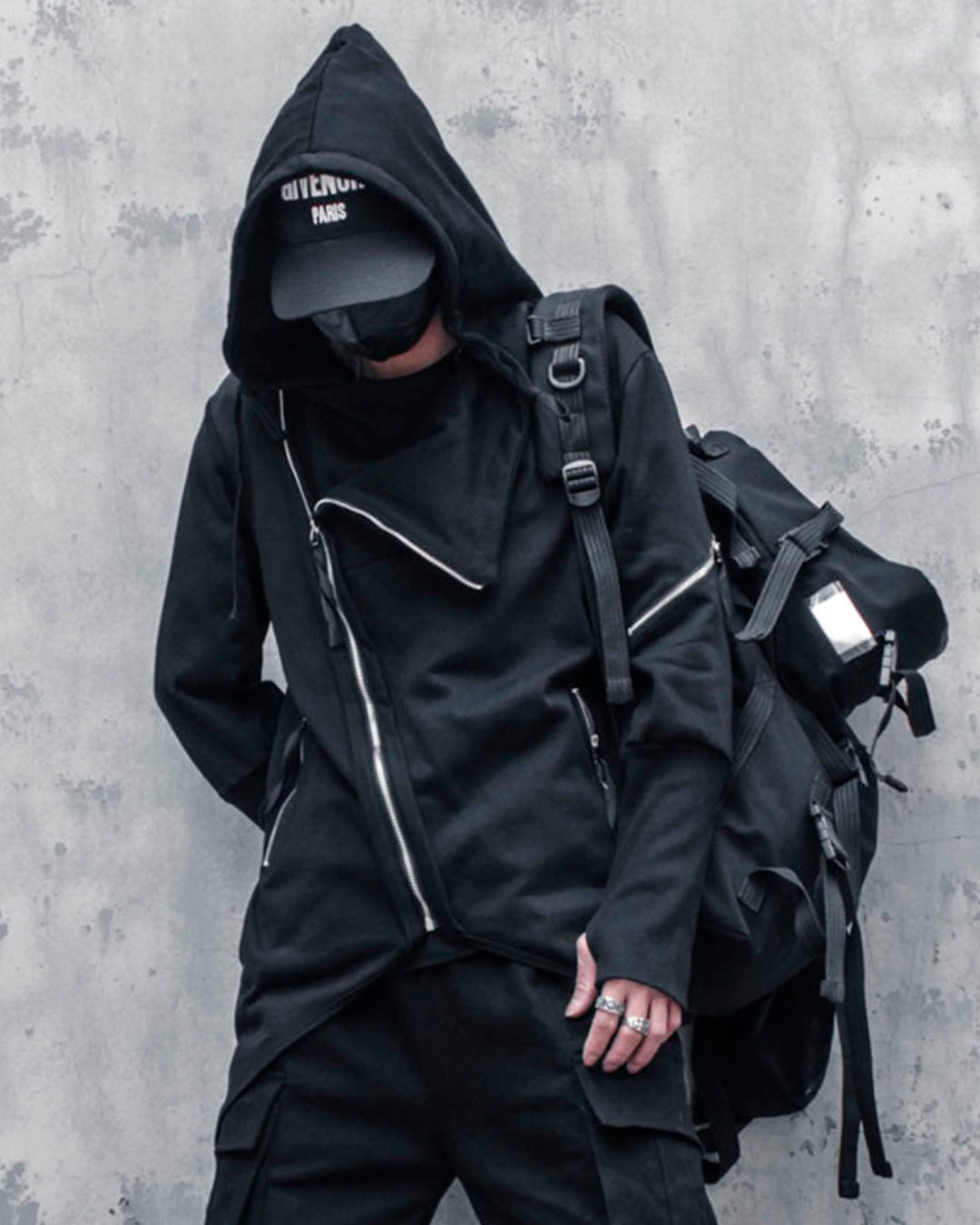 ♠ASYMMETRY ZIP HOODY