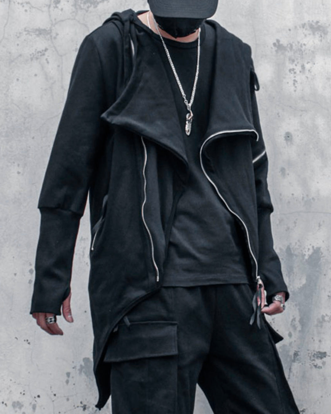 ♠ASYMMETRY ZIP HOODY