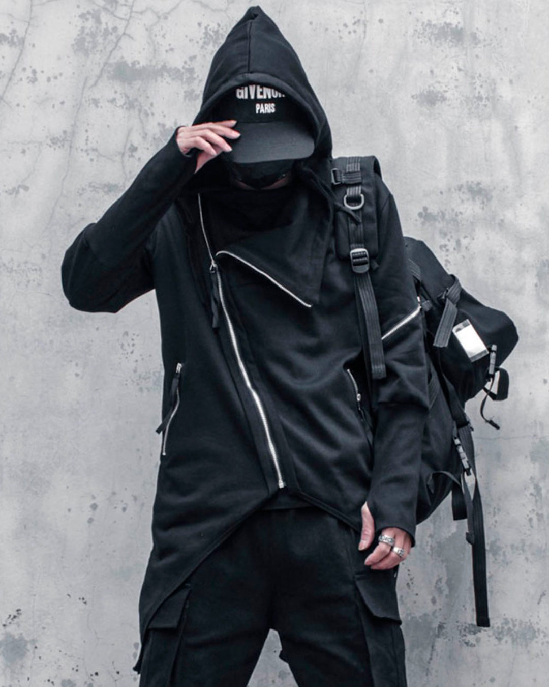 ♠ASYMMETRY ZIP HOODY