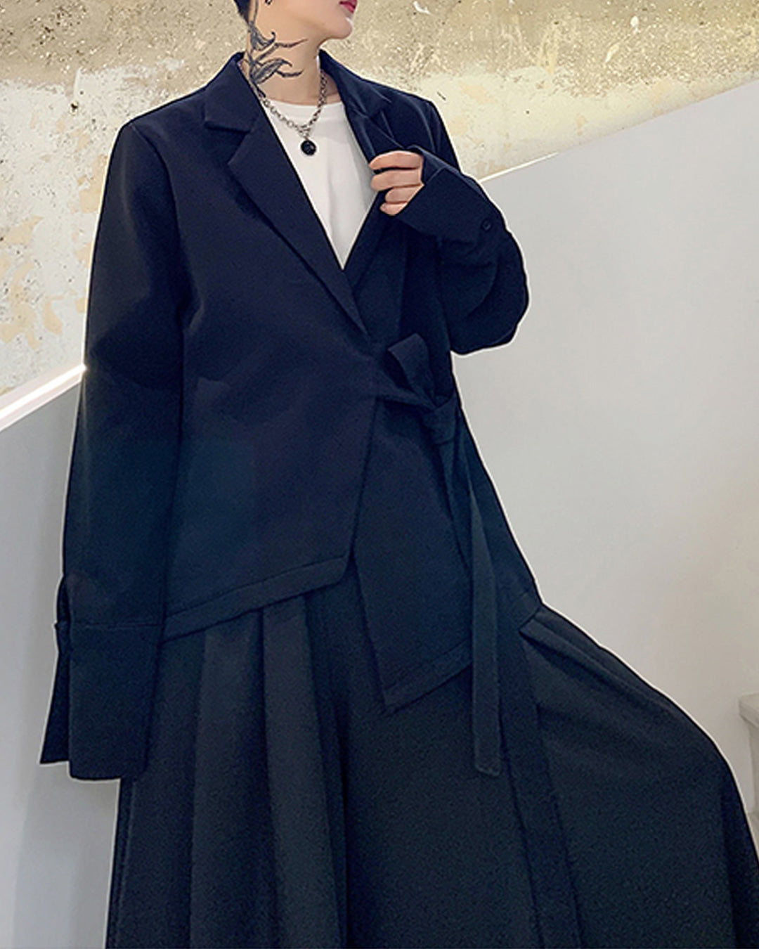 ♠STRING TIE JACKET Black Gravity