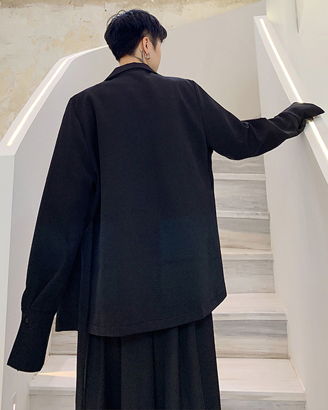 ♠STRING TIE JACKET Black Gravity