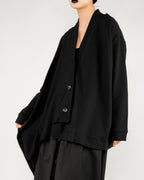 ♠♥COTTON ASYMMETRY DRAPE CARDIGAN