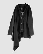 ♠♥COTTON ASYMMETRY DRAPE CARDIGAN