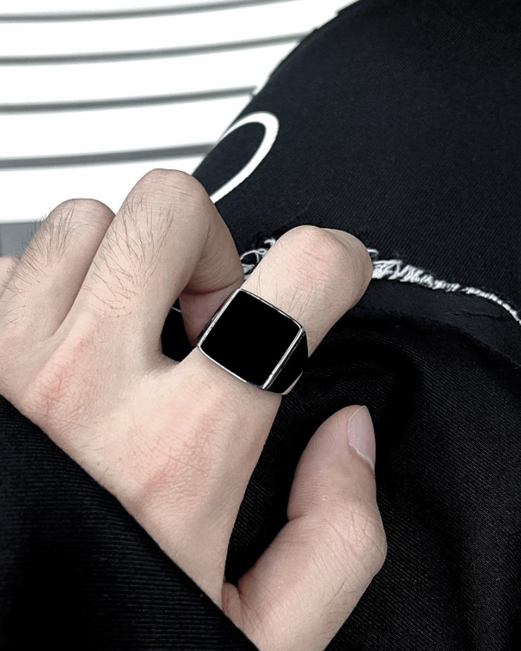 ♠♥SQUARE BLACK RING