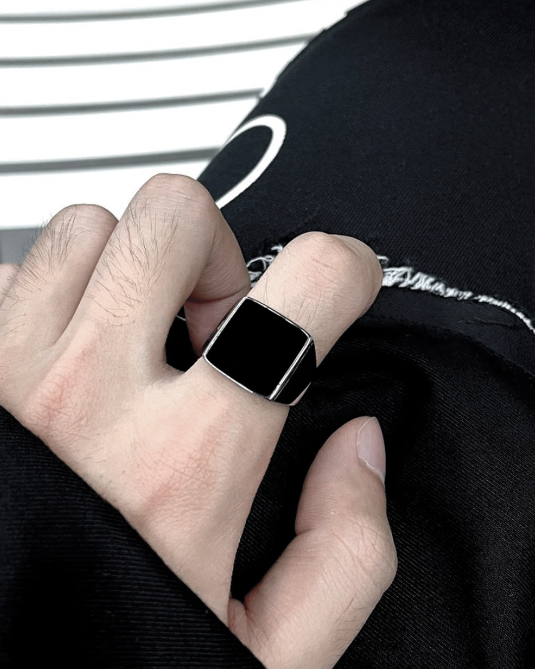 ♠♥SQUARE BLACK RING