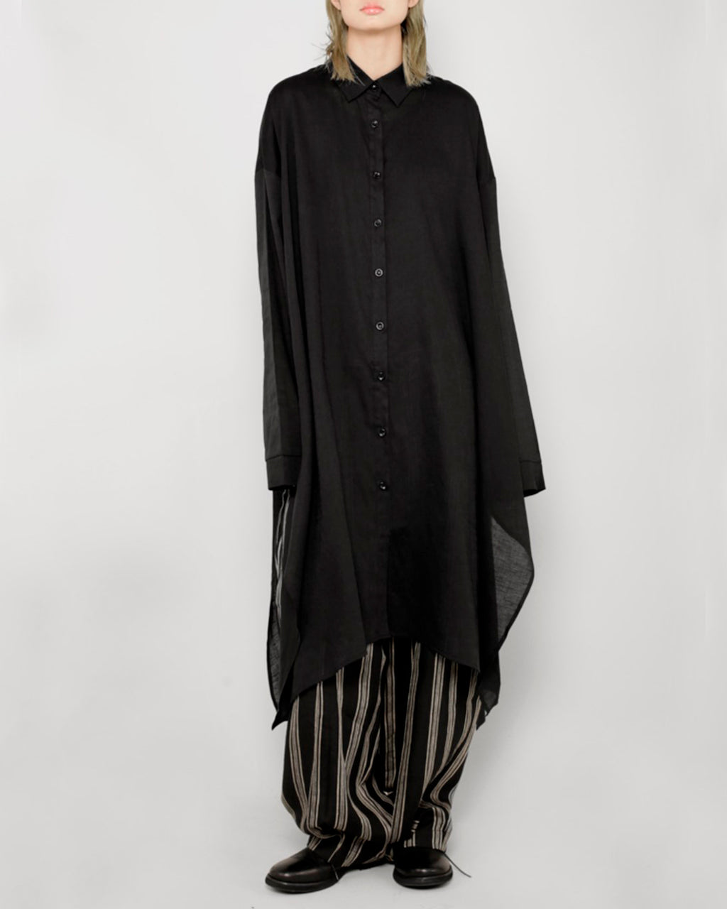 ♠♥COTTON LINEN IRREGULAR HEM SHIRT