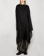 ♠♥COTTON LINEN IRREGULAR HEM SHIRT