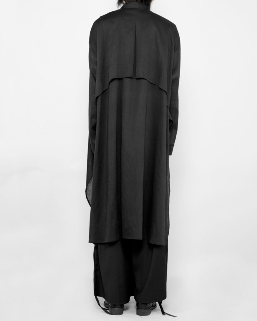 ♠♥COTTON LINEN IRREGULAR HEM SHIRT