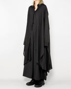 ♠♥COTTON LINEN IRREGULAR HEM SHIRT
