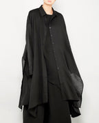 ♠♥COTTON LINEN IRREGULAR HEM SHIRT