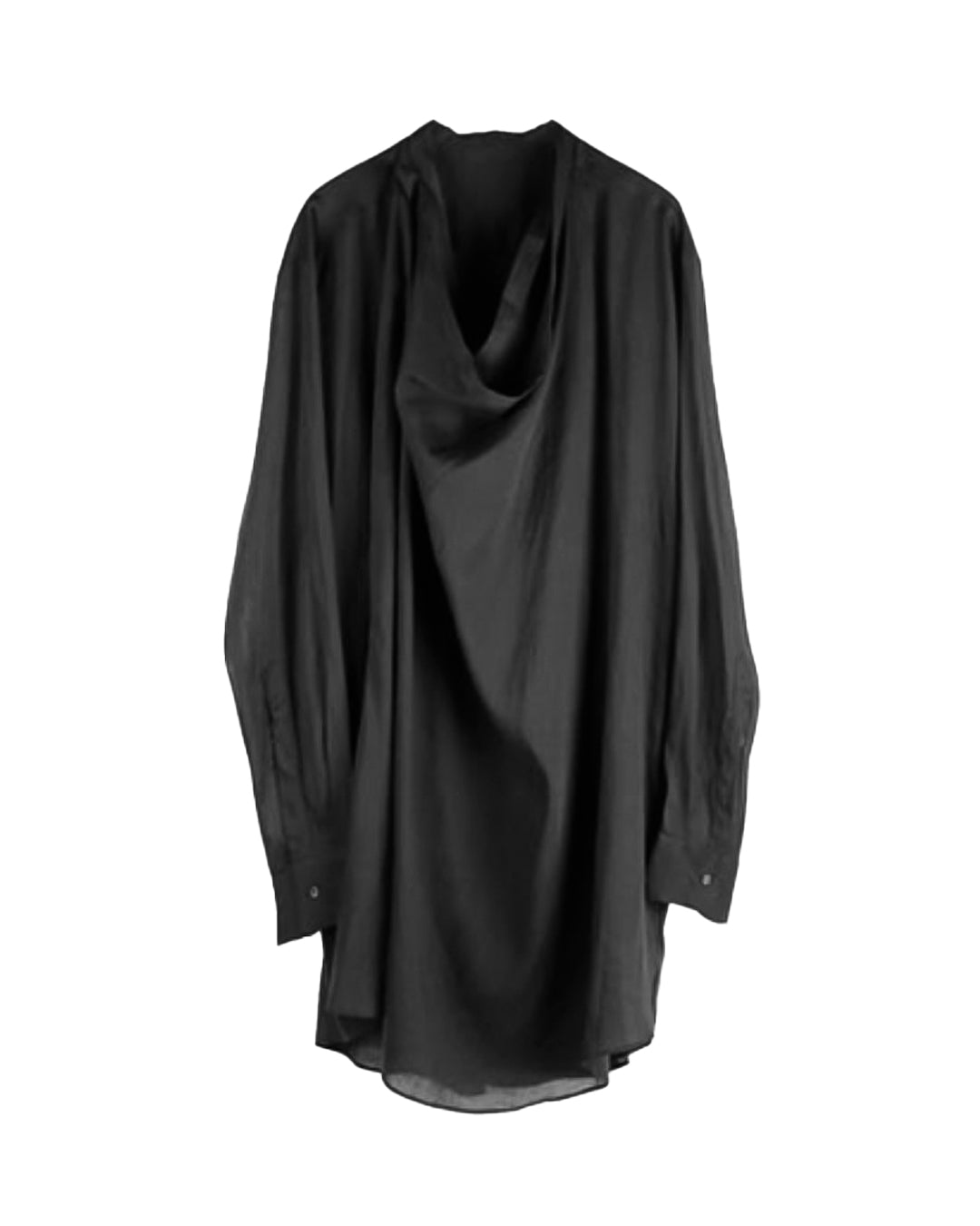 ♠♥COTTON LINEN LAYERED DRAPE SHIRT