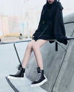♠♥LACE UP×ZIP HIGH CUT SNEAKER