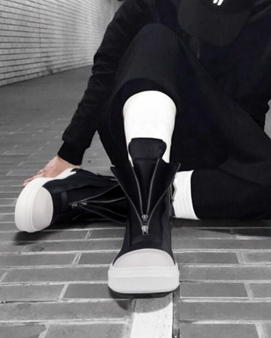 ♠♥DOUBLE ZIP HIGH CUT SNEAKER