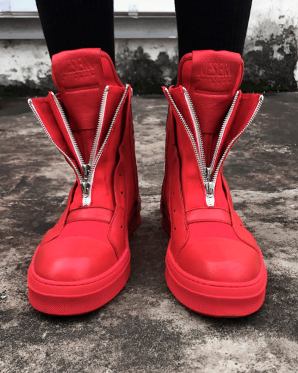 ♠♥DOUBLE ZIP HIGH CUT SNEAKER