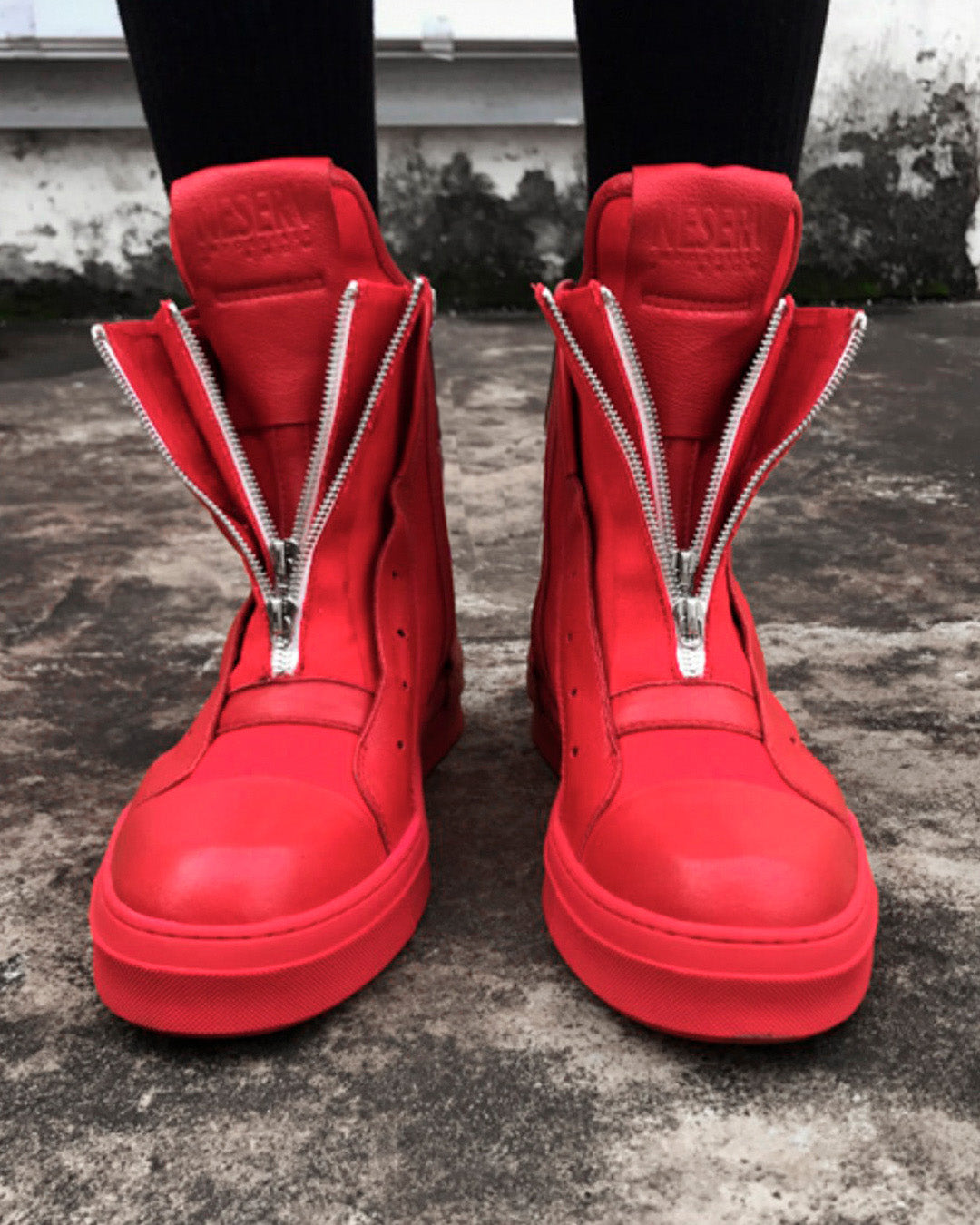 ♠♥DOUBLE ZIP HIGH CUT SNEAKER