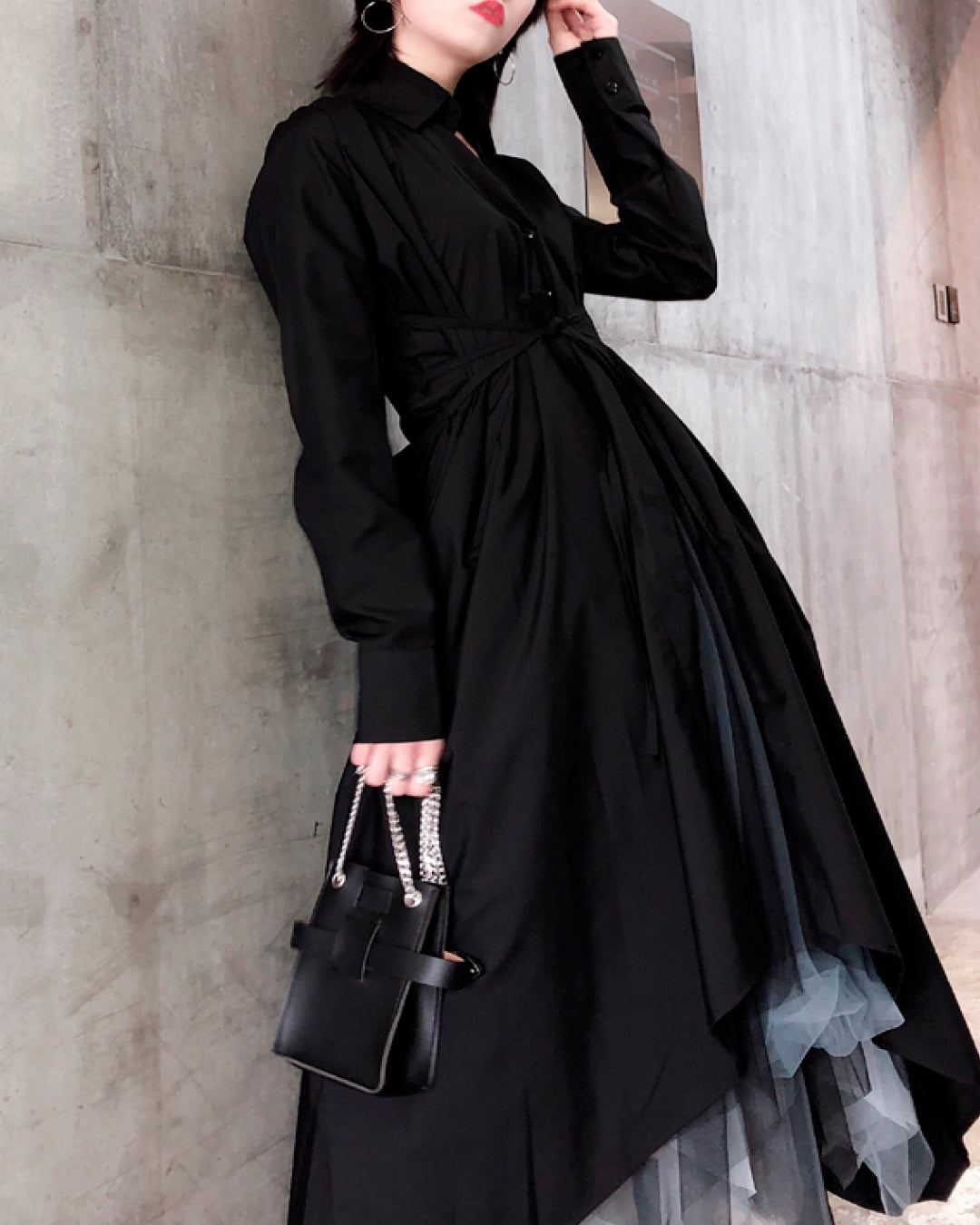 ♥IRREGULAR HEM SHIRT DRESS