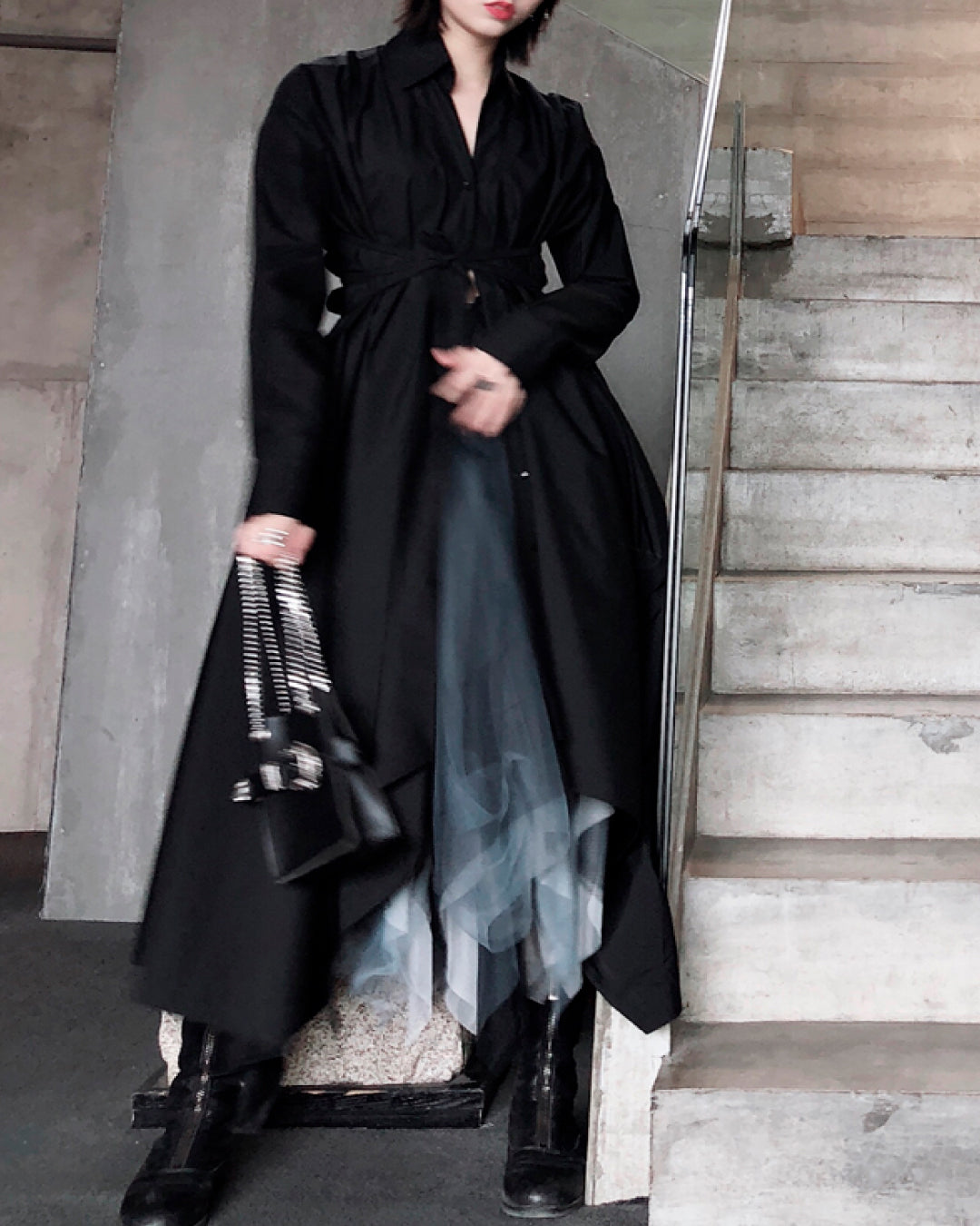 ♥IRREGULAR HEM SHIRT DRESS