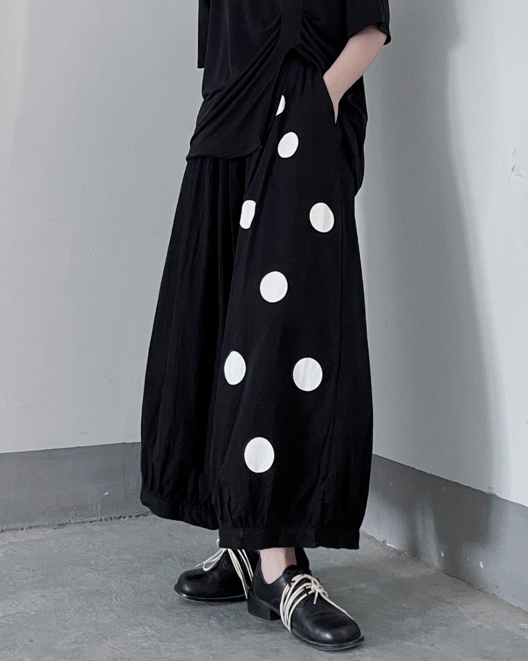 ♥BIG DOT PRINTED WIDE PANTS