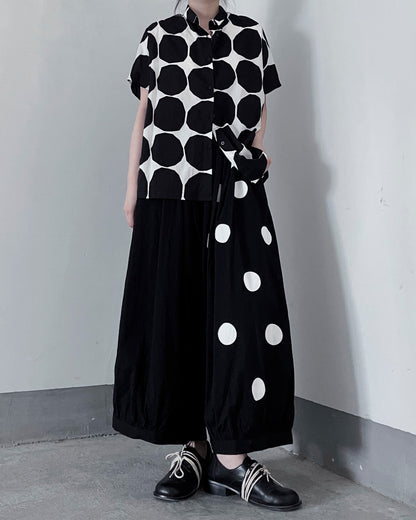 ♥BIG DOT PRINTED WIDE PANTS