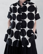 ♠♥BIG DOT PRINTED SHORT SLEEVE SHIRT
