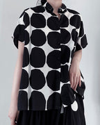 ♠♥BIG DOT PRINTED SHORT SLEEVE SHIRT