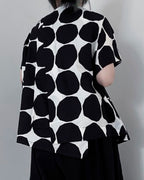 ♠♥BIG DOT PRINTED SHORT SLEEVE SHIRT