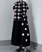 ♠♥BIG DOT PRINTED SHORT SLEEVE SHIRT