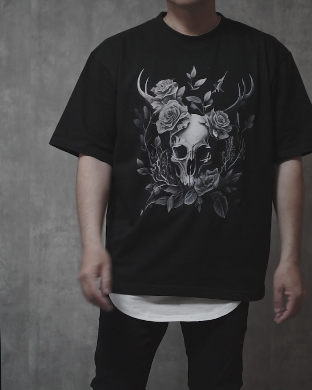 ♤♥SKULL & CROSSBONES BIG T-SHIRT – Black Gravity